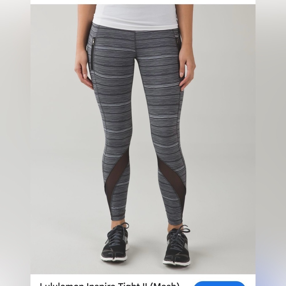 lululemon athletica Women's Heathered Leggings - Black and Gray